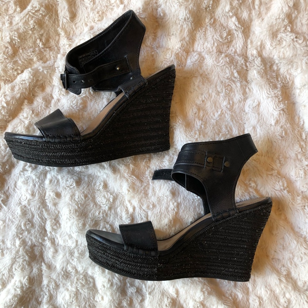 Ugg Black Woven Wedges